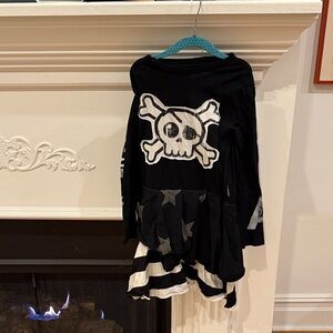 Nununu Black and White Layered Dress with Skull Design